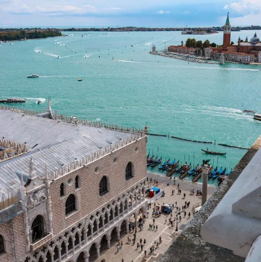 venedig aussicht auf dogenpalast vom glockenturm