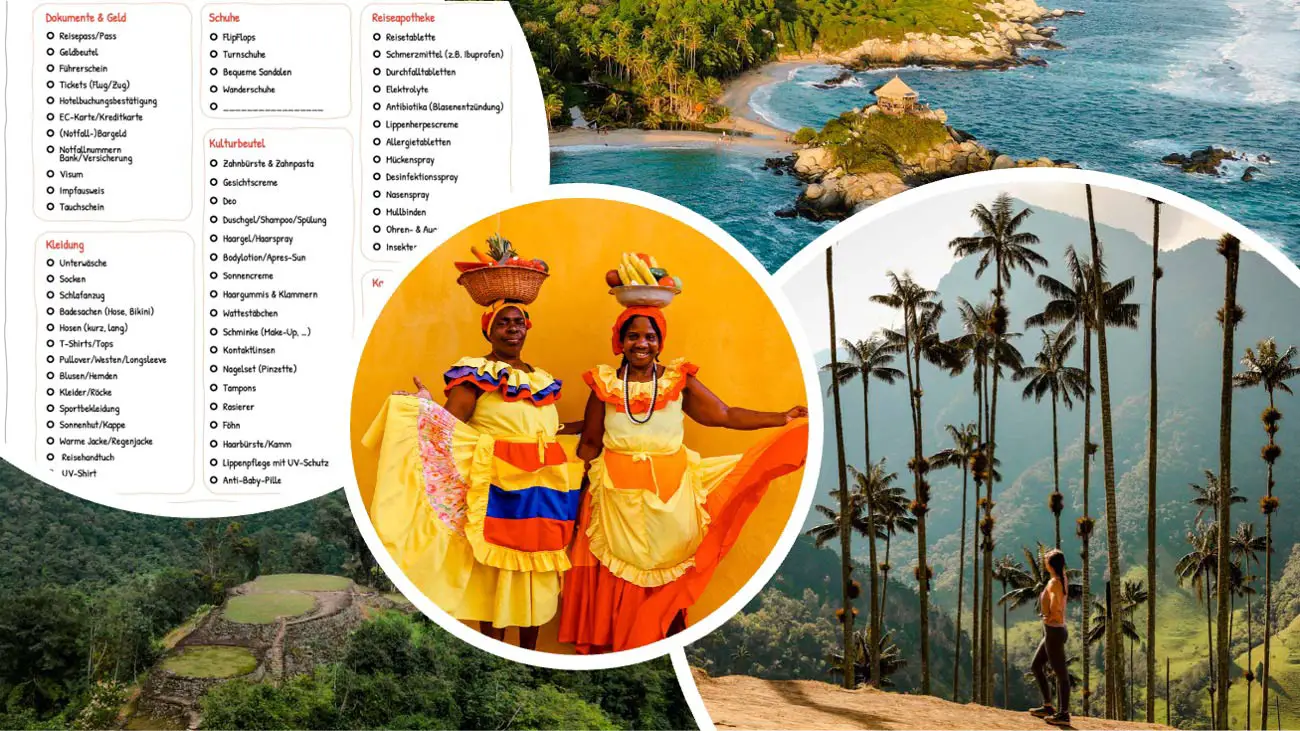 Packliste deinen Urlaub Kolumbien: für PDF) Checkliste (mit Komplette