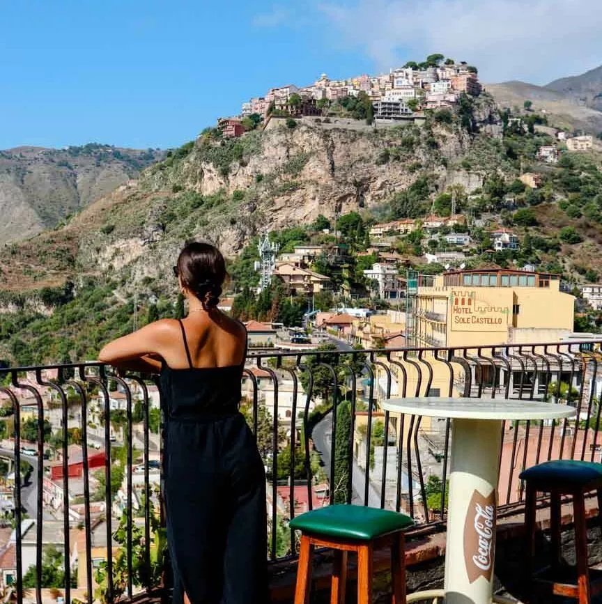 sizilien taormina ausblick auf castelmola sizilien taormina ausblick auf castelmola