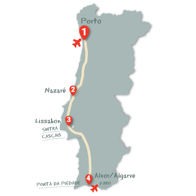 Portugal Rundreise 10 Tage Perfekte Route mit dem Auto!
