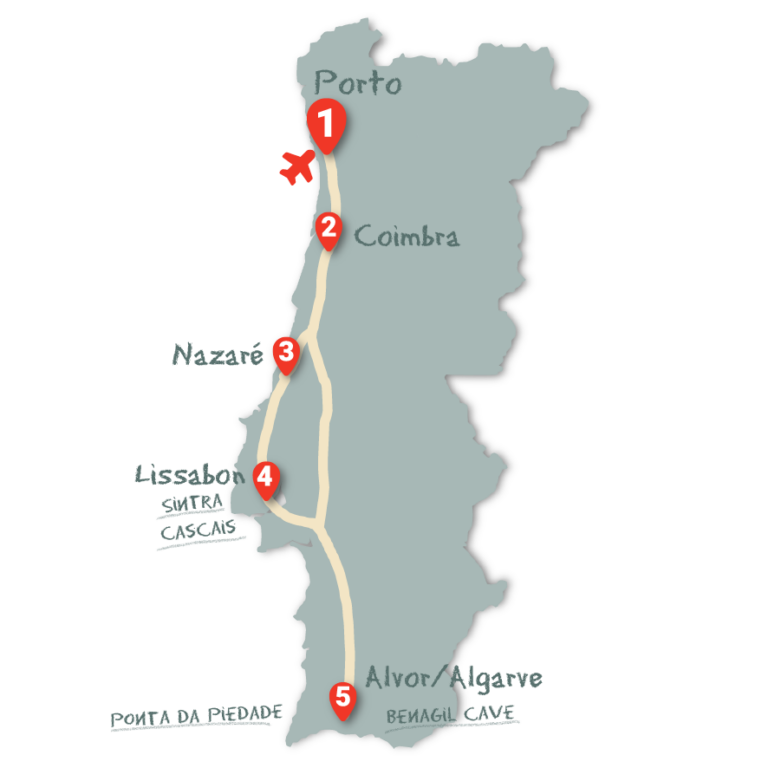 Portugal Rundreise 2 Wochen Perfekte Route mit dem Auto!