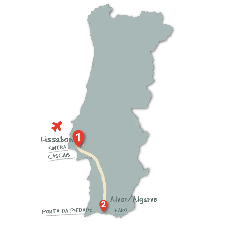 Portugal Rundreise Route 7 Tage Süden