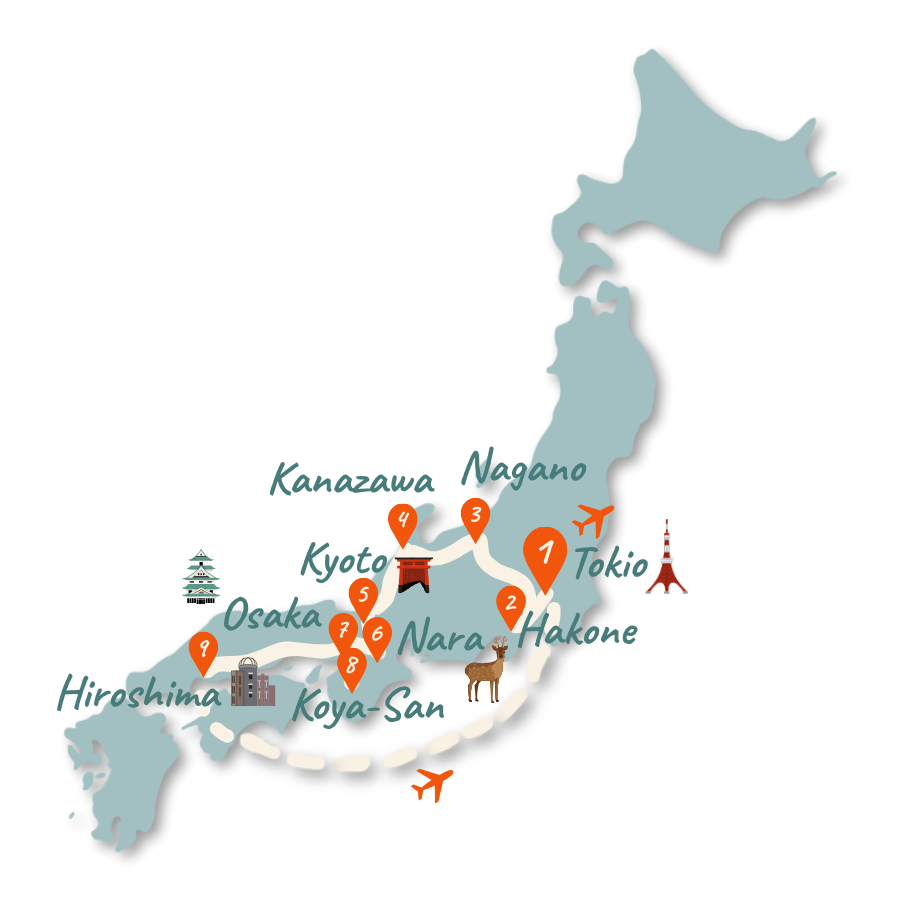 Japan Laenderkarte 3 Wochen Sidebar