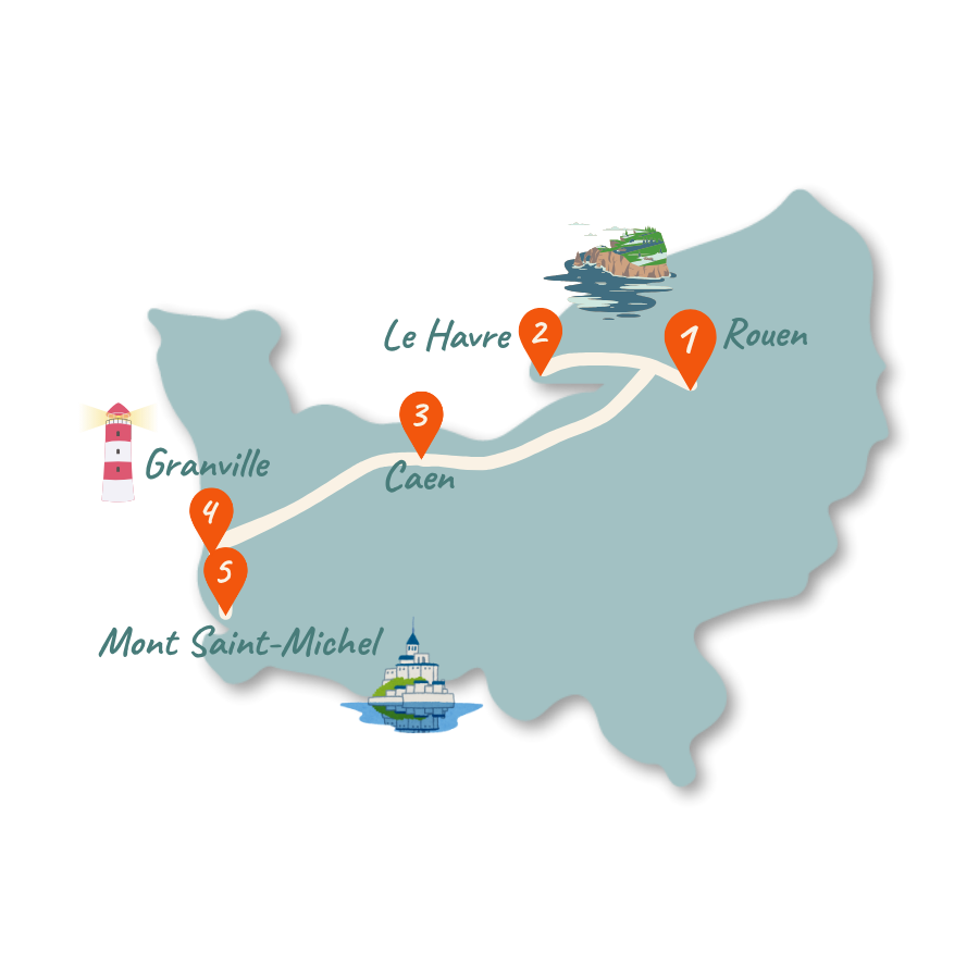Normandie Route 7 Tage Karte 01 Normandie Route 7 Tage Karte 01