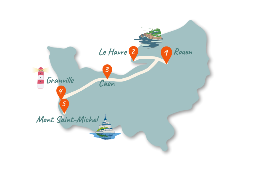 Normandie Route 7 Tage Karte 02 Normandie_Route_7-Tage_Karte_02
