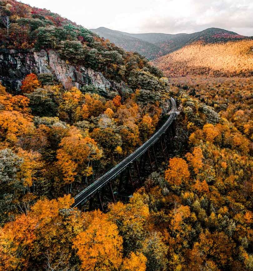 usa new hampshire zugstrecke von oben