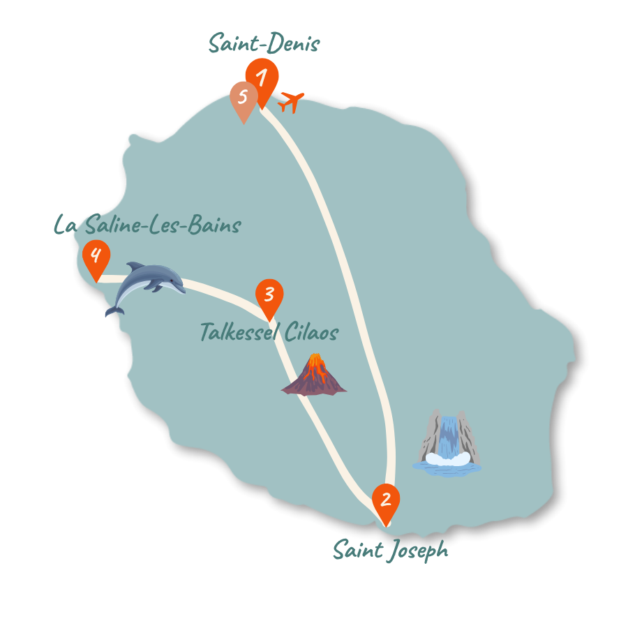 La Reunion Route 10 Tage Karte 01