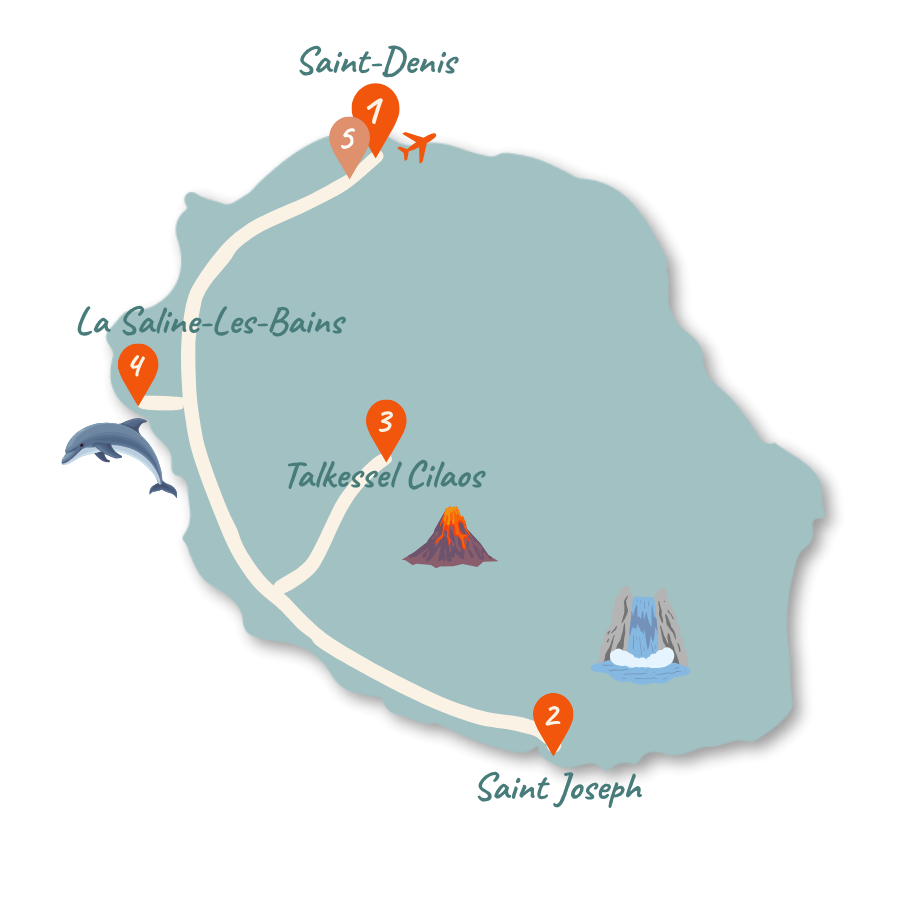 La Reunion Route 10 Tage Karte neu 01