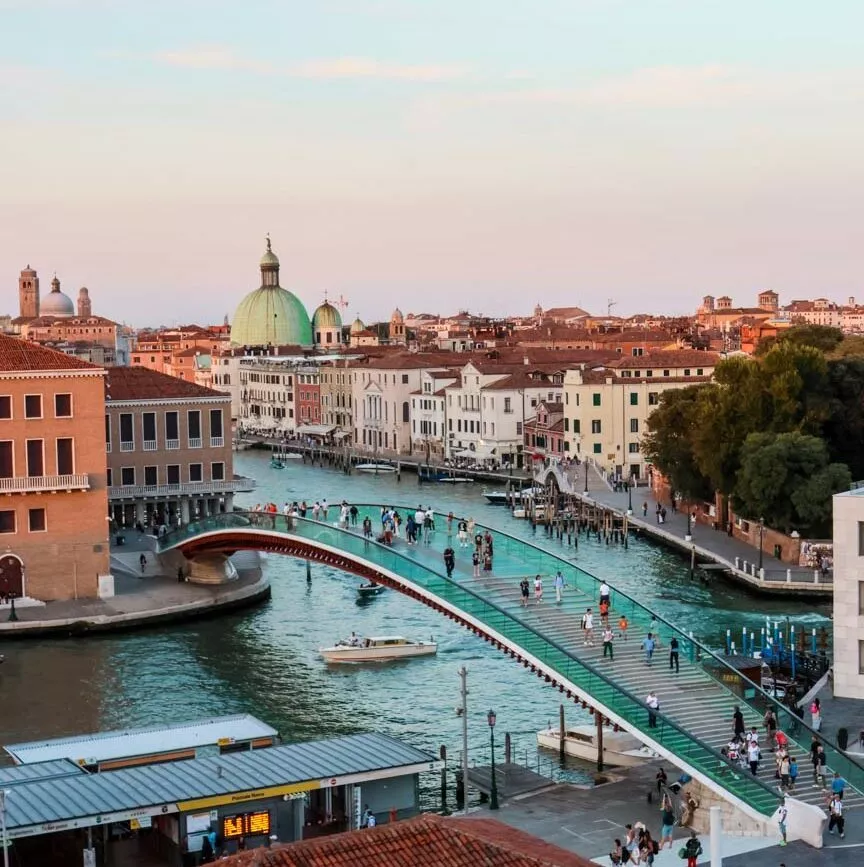 Blick auf Venedig, Temporäre Brücke über den großen Kanal