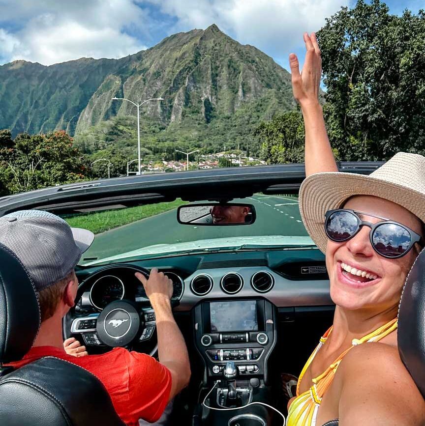 cabrio mietwagen auf oahu