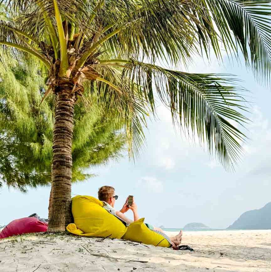 entspannen am strand in vietnam