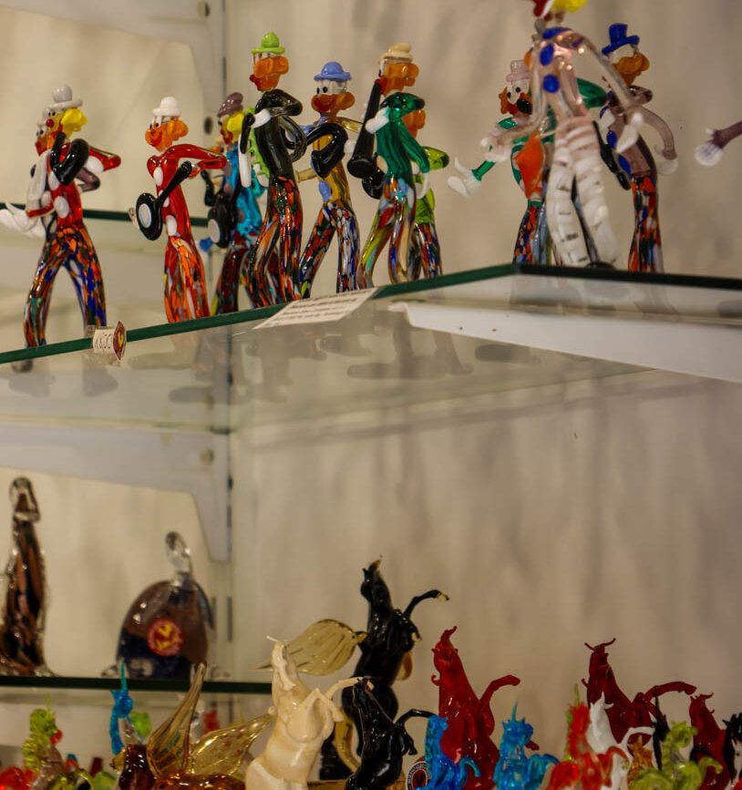 Glasfiguren aus Murano-Glas in Venedig