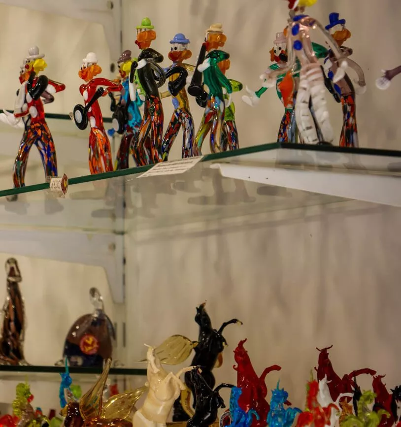 Glasfiguren aus Murano-Glas in Venedig