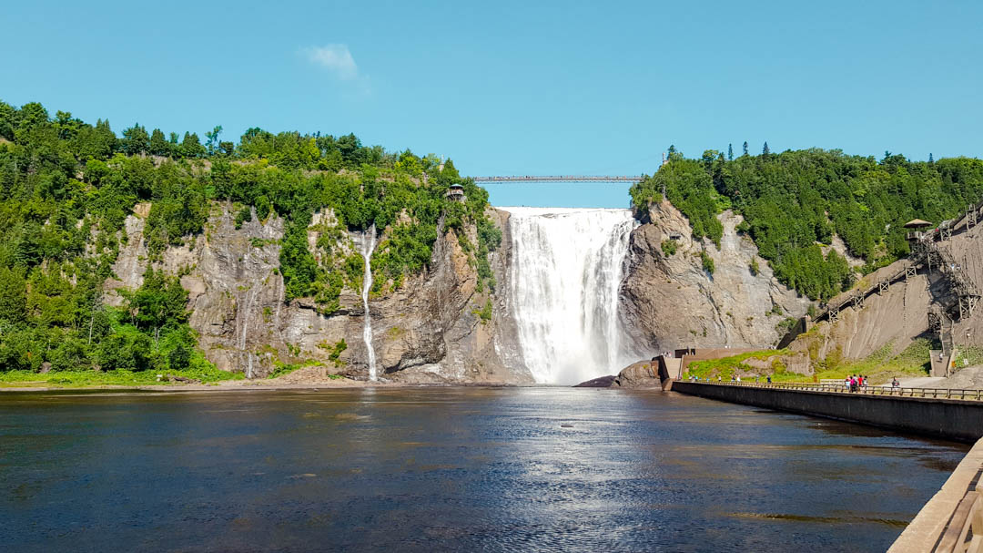 kanada quebec city montmorency falls vorderansicht Kanada Quebec City Montmorency Falls Vorderansicht