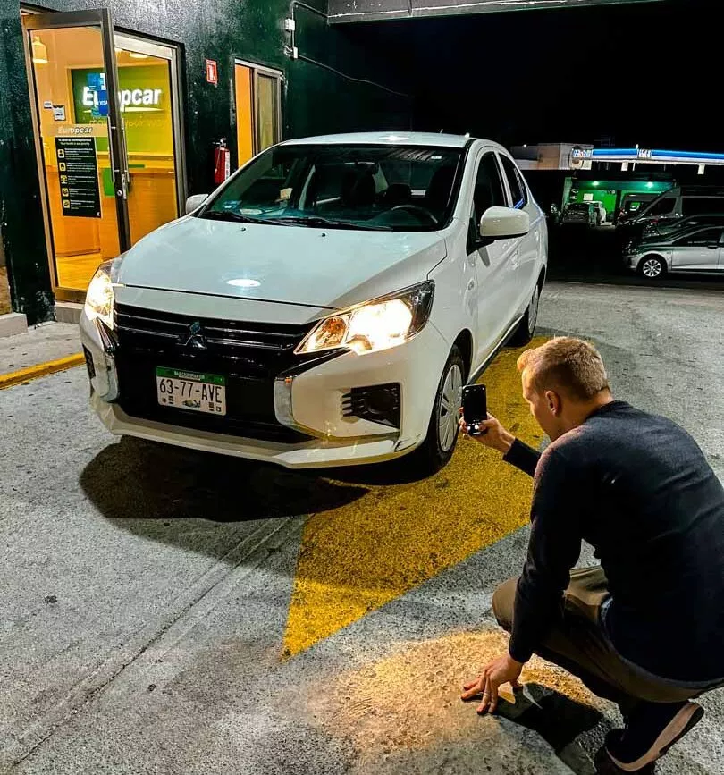 mietwagen abholung bilder von jedem kratzer machen