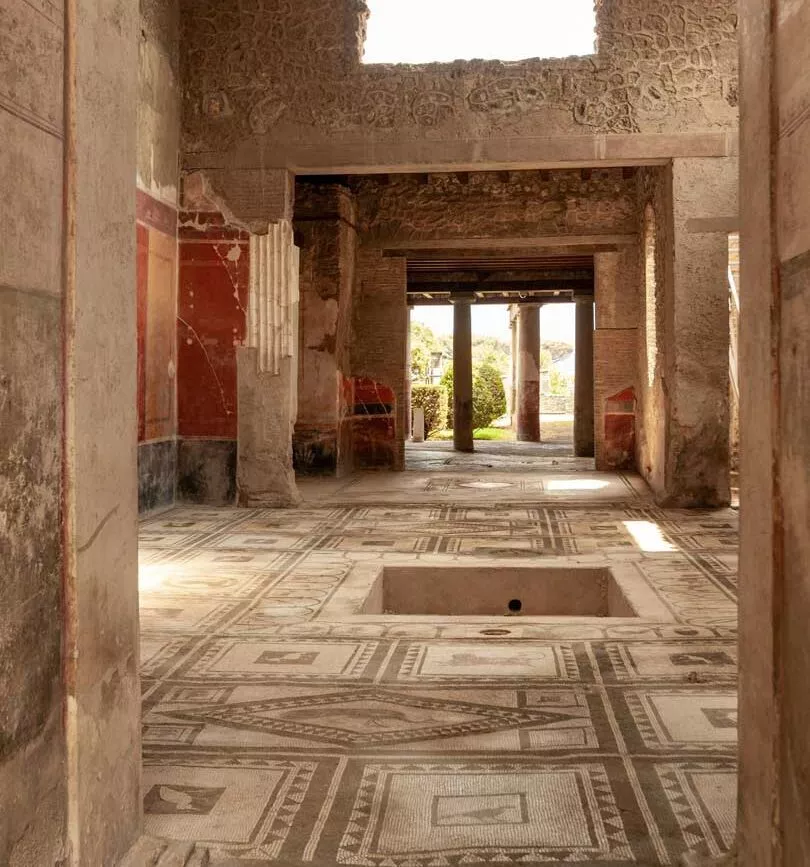 pompeji haus von paquius proculusmischer raum mit mosaikboden impluvium alhambra garten
