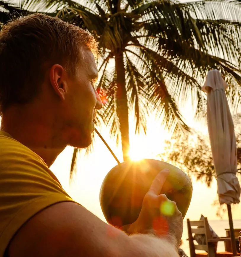 tom schluerft kokosnuss bei sonnenuntergang tom schluerft kokosnuss bei sonnenuntergang