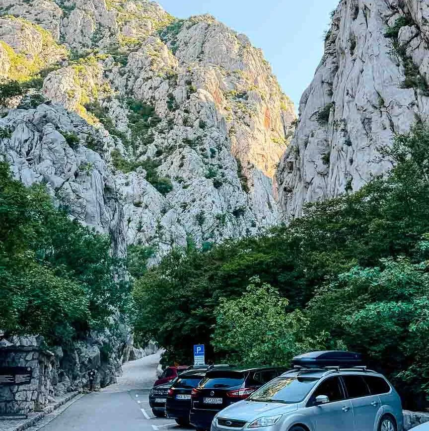 wanderung velika schlucht bei zadar wanderparkplatz