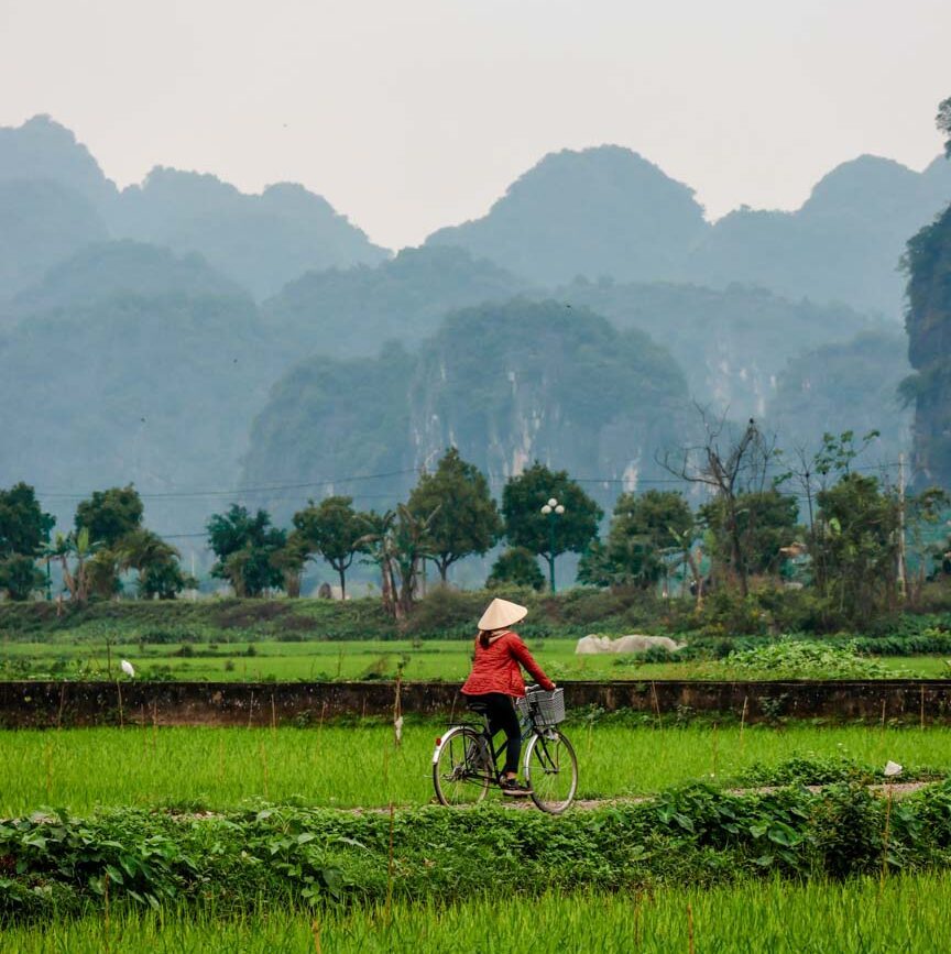 fahrrad fahren in ninh binh vietnam