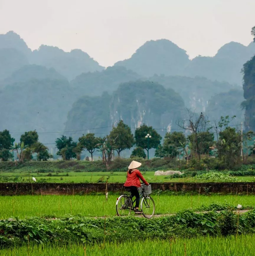 fahrrad fahren in ninh binh vietnam