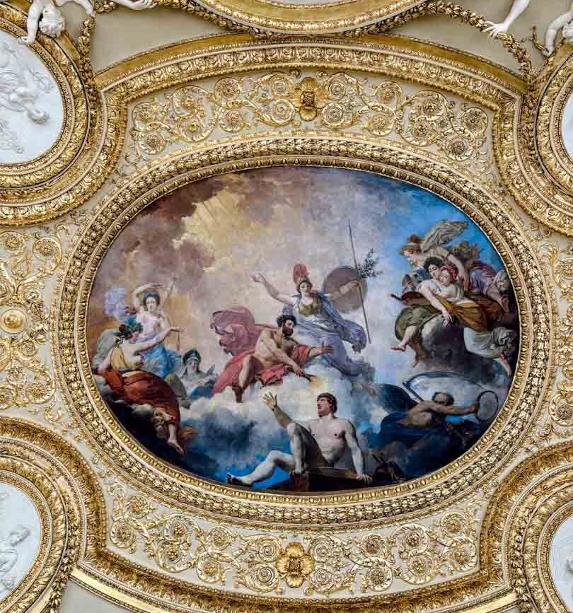 Deckenmalerei in der Galerie d'Apollon in Paris
