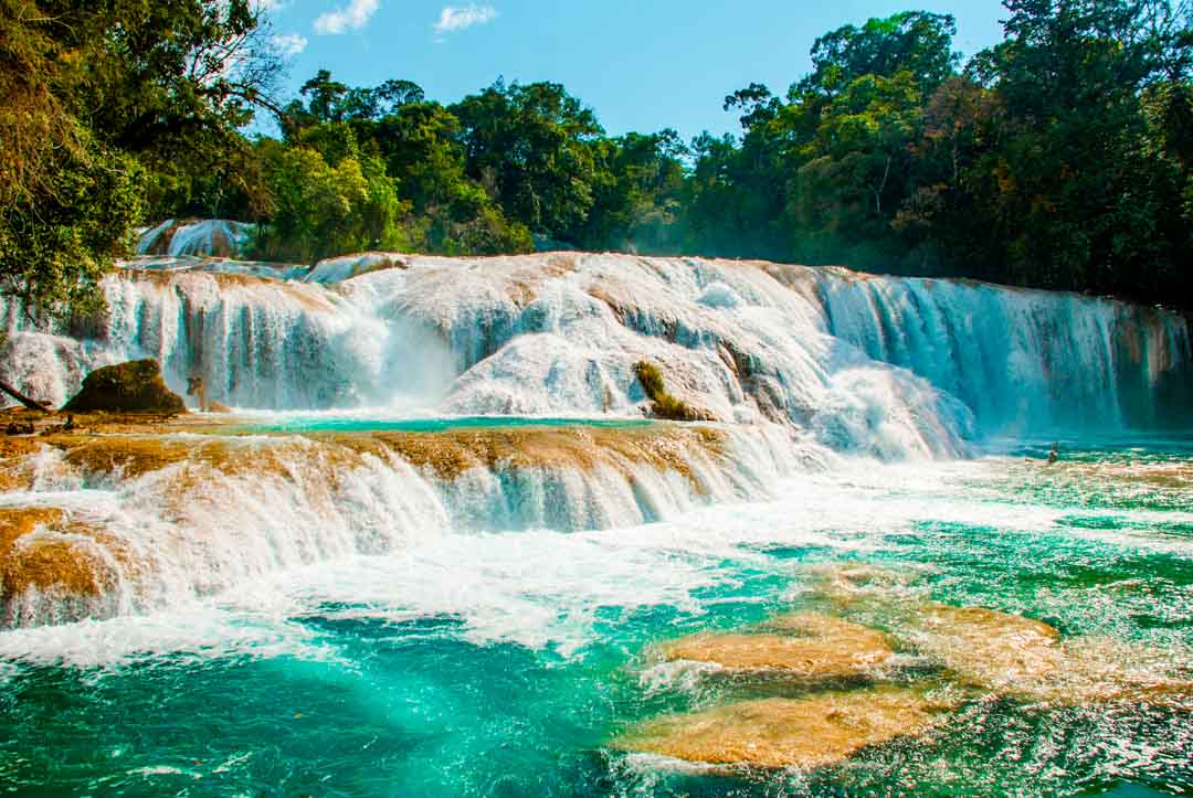 mexiko palenque cascadas de agua azul mexiko palenque cascadas de agua azul