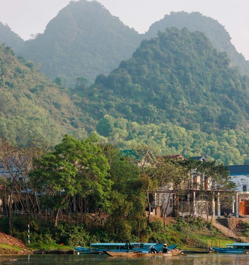 carambola bungalows in phong nha blick auf fluss