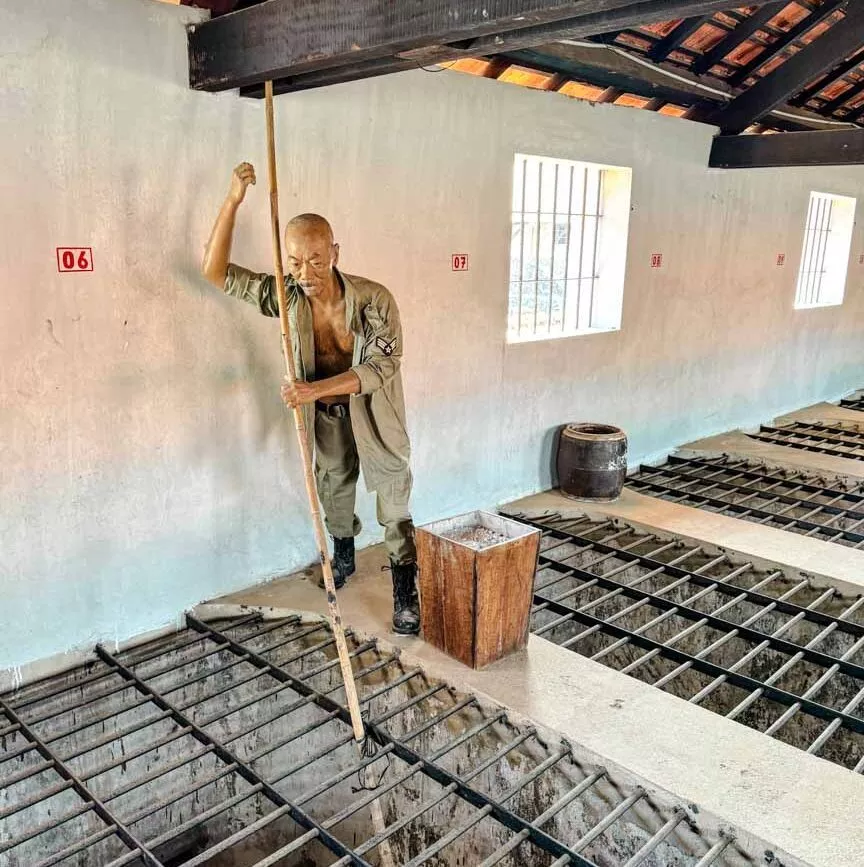französische Tiger Cages im Gefängnismuseum auf Con Dao