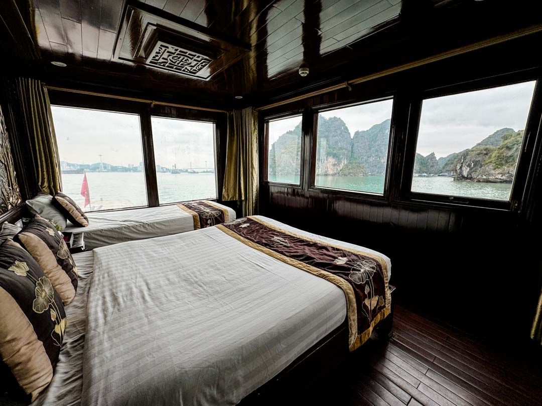 Innenansicht unserer Kabine, Halong Bucht