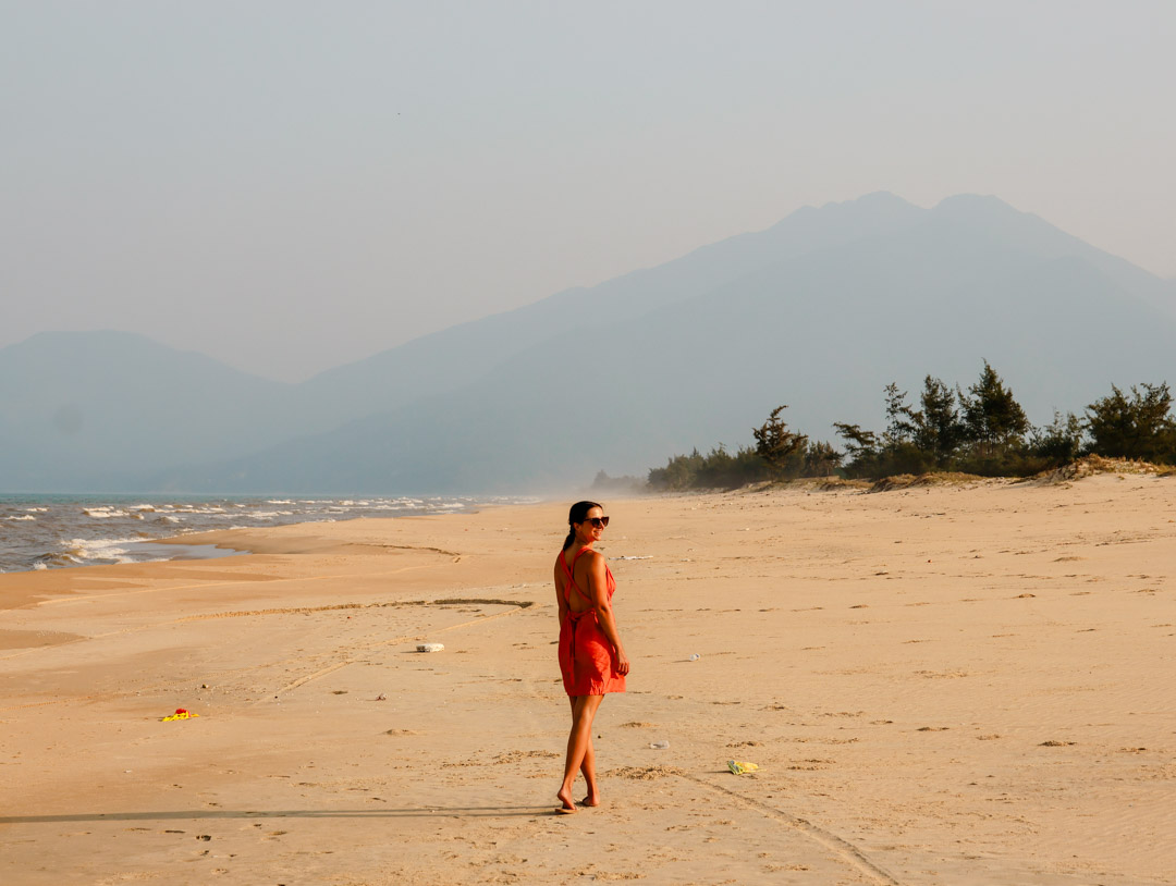 lang co beach bei hue in vietnam