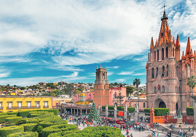 mexiko jardin allende mit kathedrale mexiko jardin allende mit kathedrale