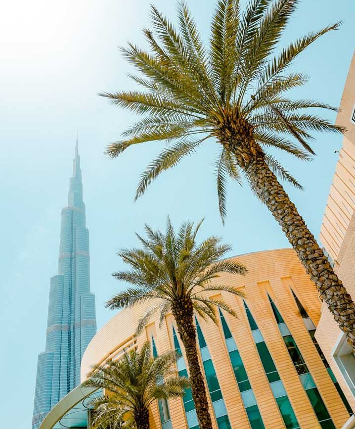 uae dubai mall und burj khalifa