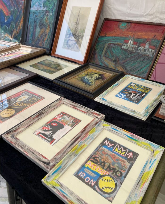 Bilder auf dem Flohmarkt im Schanzenviertel in Hamburg