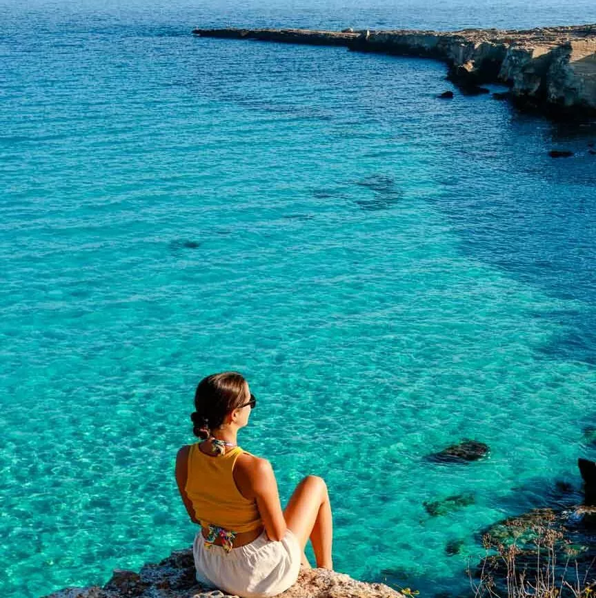 Cala Rossa auf Favignana, Blick von oben