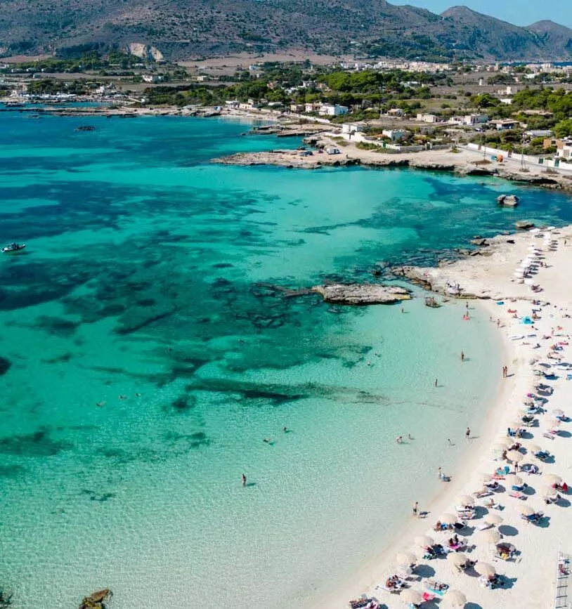 Lido Burrone auf Favignana von oben