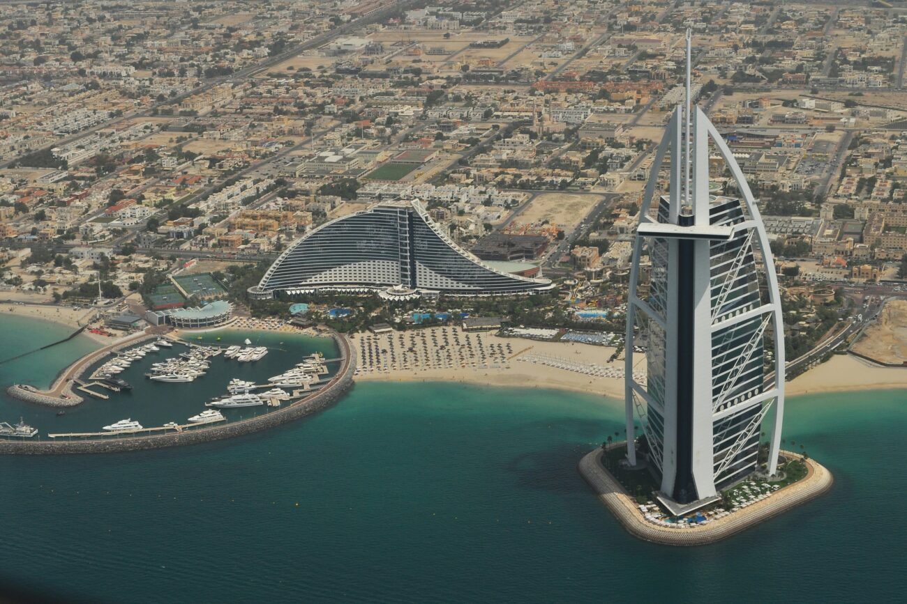 uae dubai burj al arab von oben UAE Dubai Burj Al Arab von oben