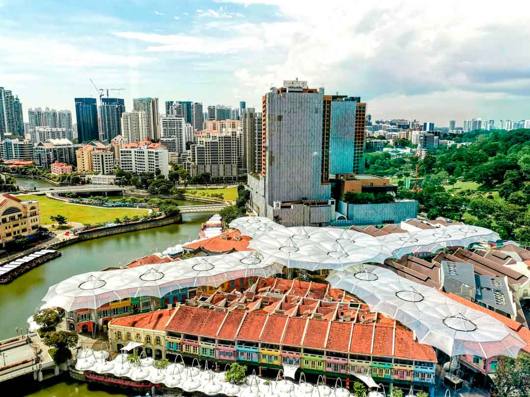 singapur clarke quay von oben singapur clarke quay von oben