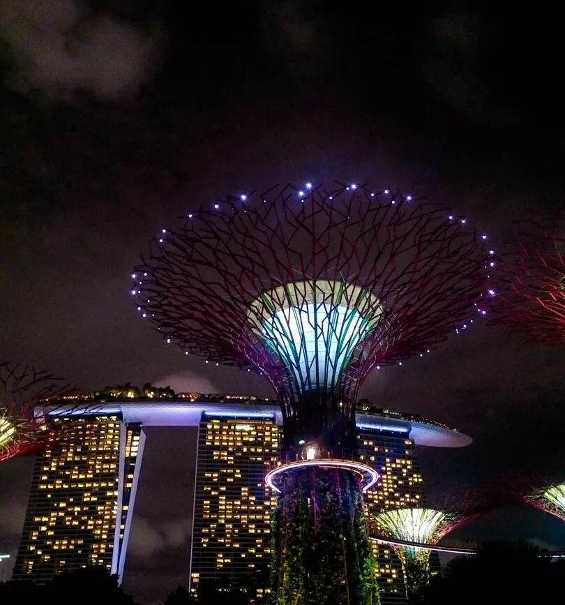 singapur gardens by the bay bei nacht singapur gardens by the bay bei nacht