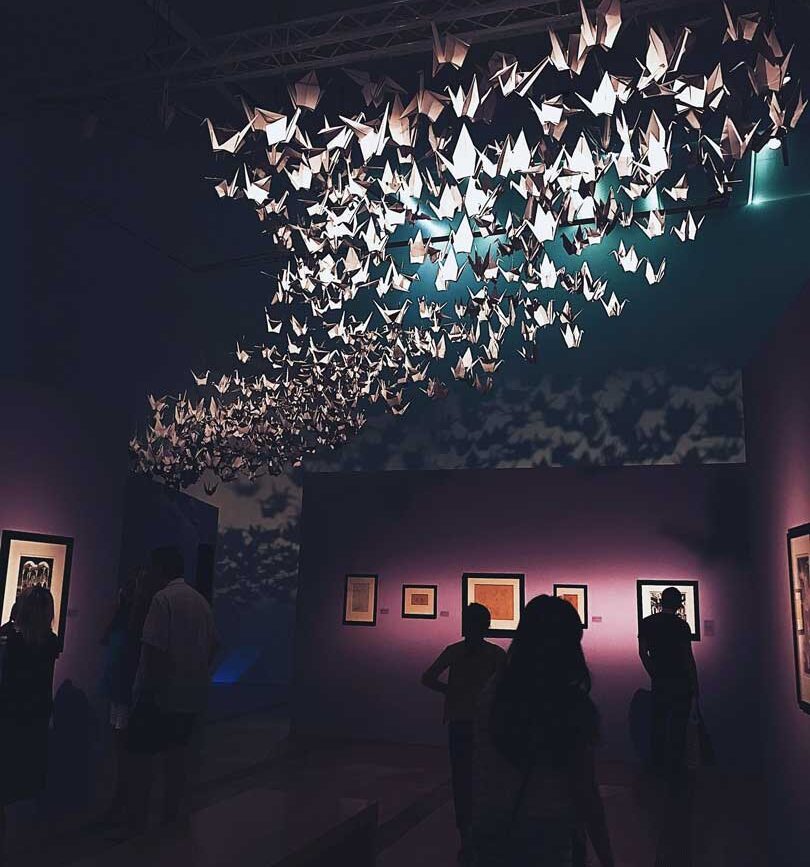 singapur kraniche im artscience museum