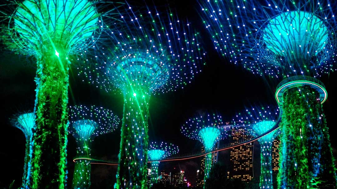 singapur lichtshow in der supertree grove singapur lichtshow in der supertree grove
