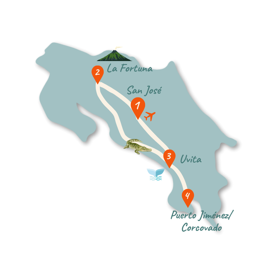 Costa Rica Route 10 Tage Karte 01 1