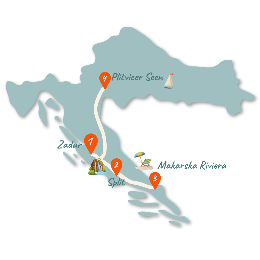 Kroatien Route 10 Tage Karte 01