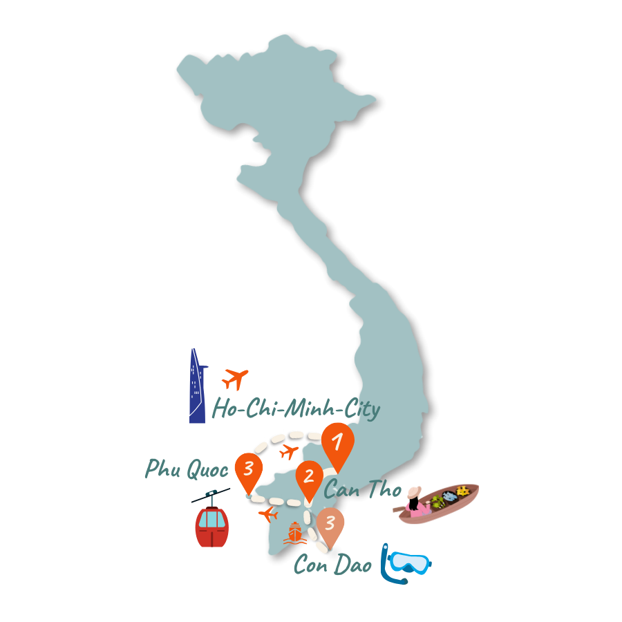Vietnam Route 10 Tage Karte 01