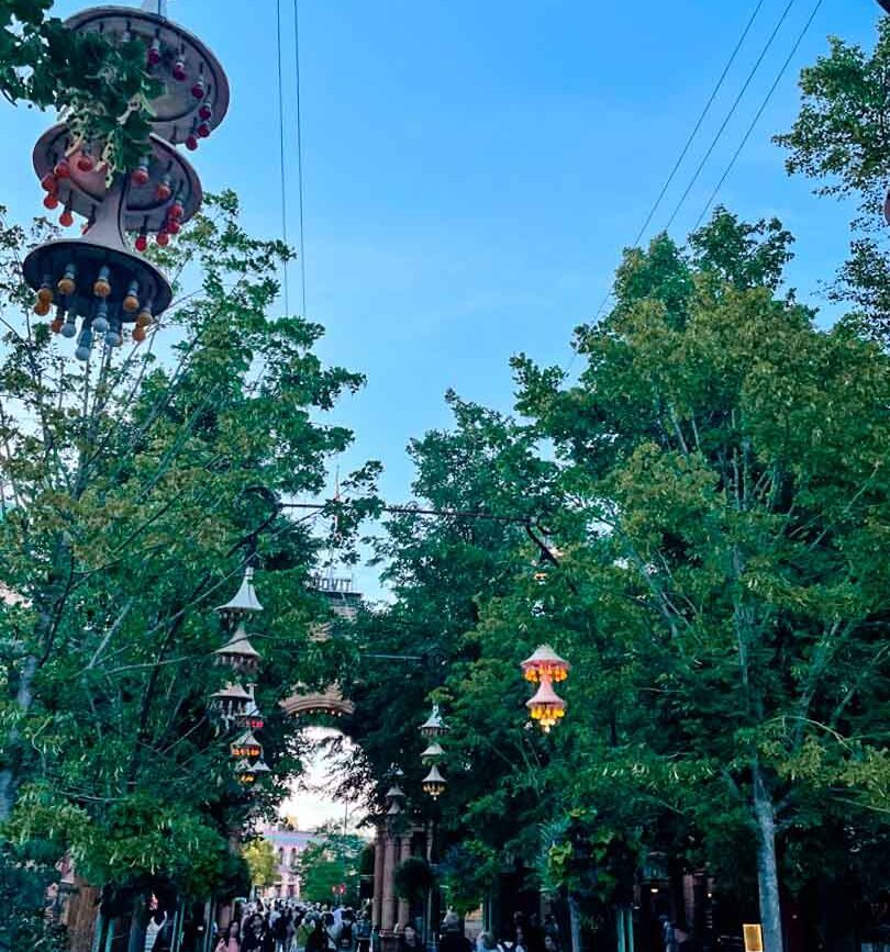 Beleuchtung im Tivoli in Kopenhagen, Dänemark