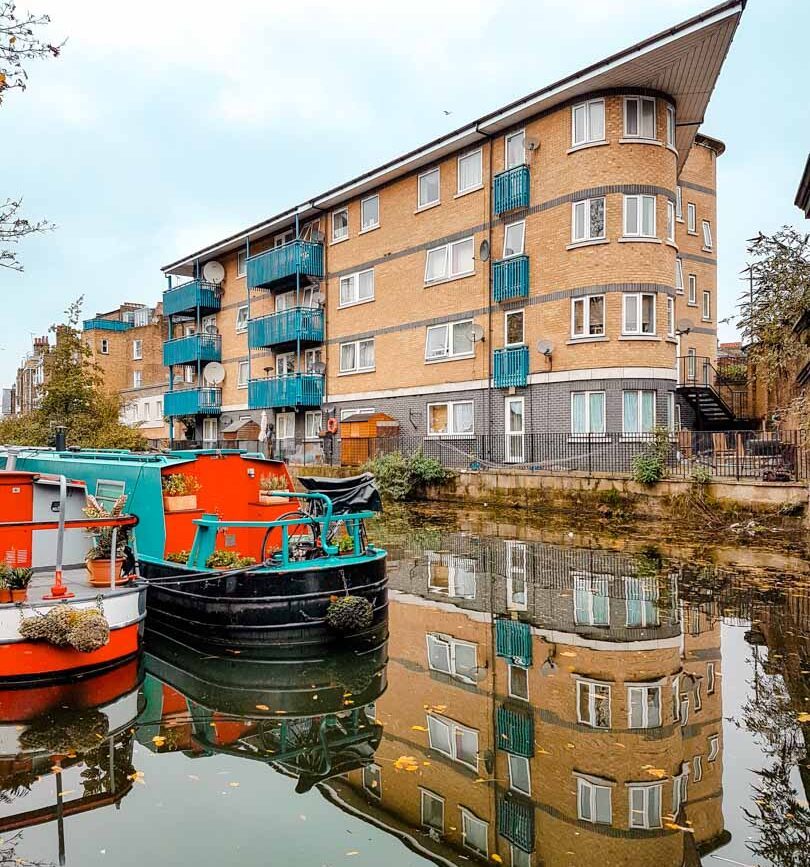 England London Kanal mit Boot