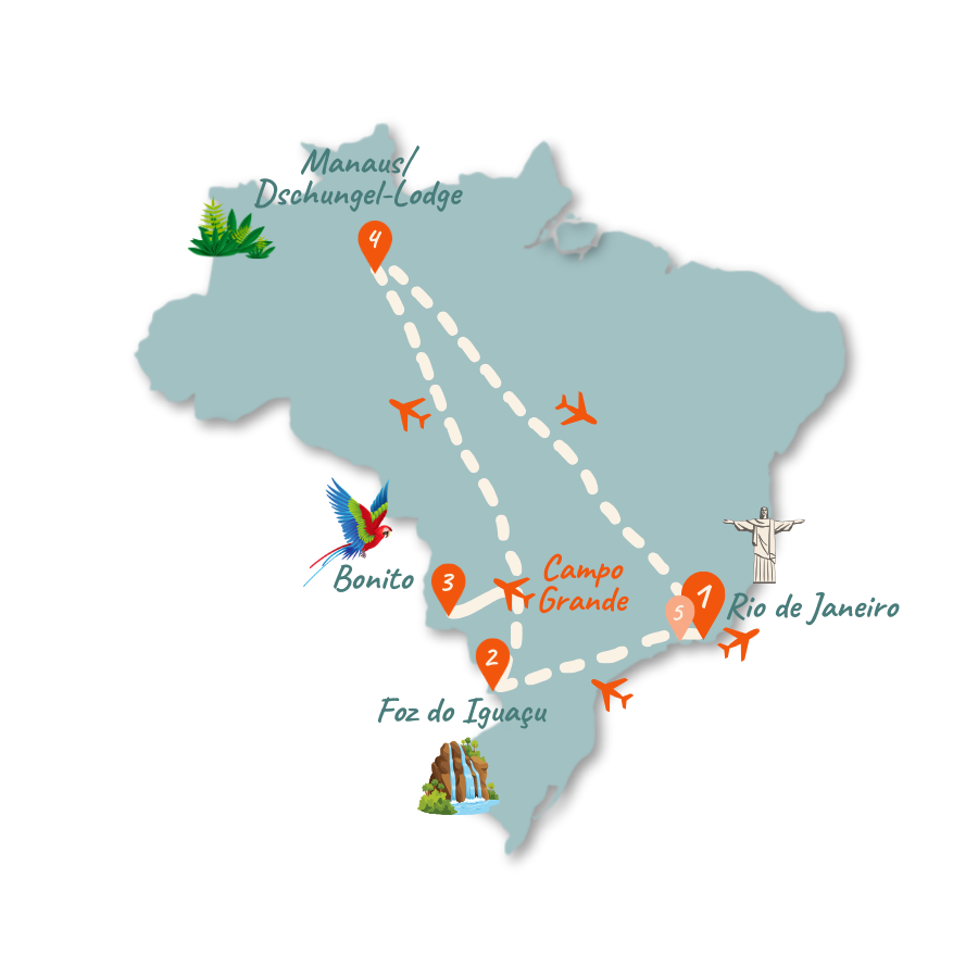 Brasilien Route 2 Wochen Karte 01