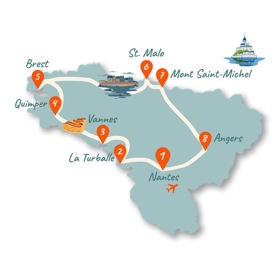 Bretagne Route 7 Tage Karte 01