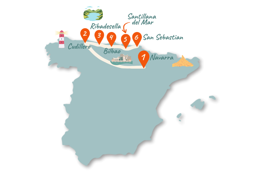 Nordspanien Route 2 Wochen Karte 02 Nordspanien_Route_2-Wochen_Karte_02