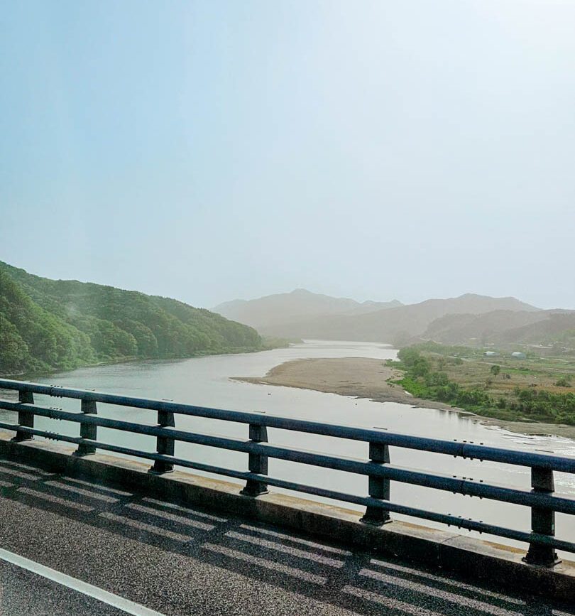 Südkorea Landschaft ausm Bus
