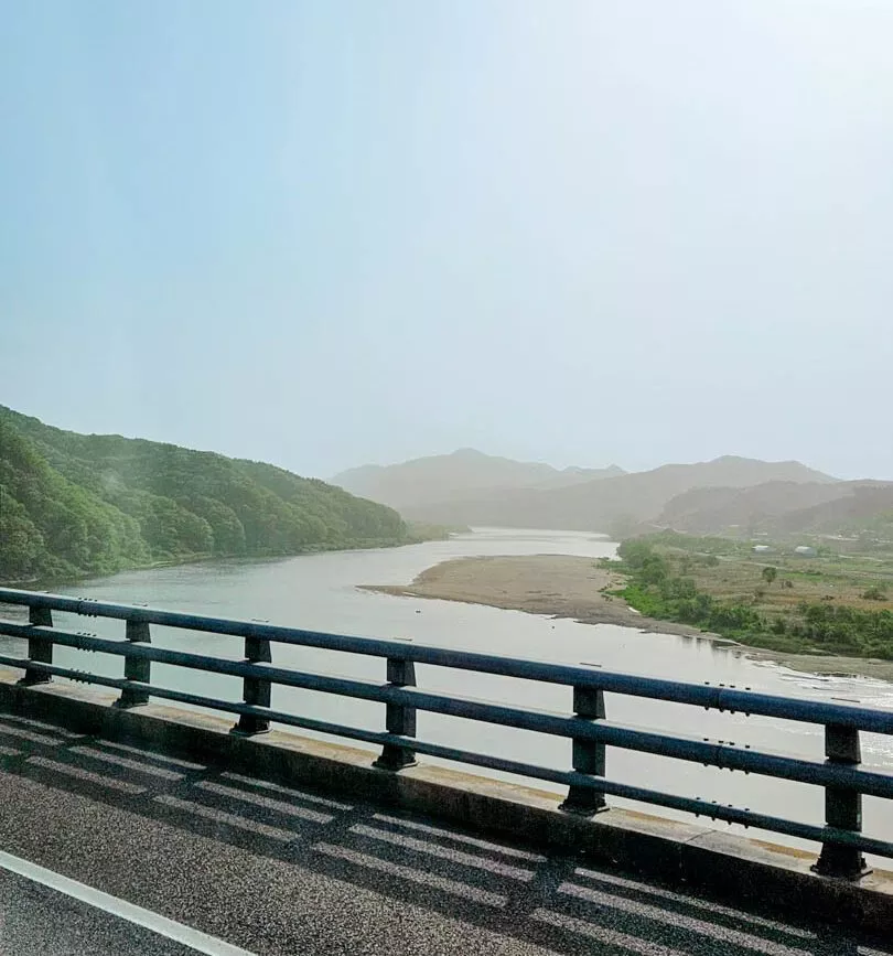 Südkorea Landschaft ausm Bus